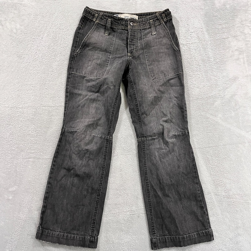 VTG Gap Jeans Men's 30x30 Baggy Grunge Y2K Skater Faded Black Button Fly